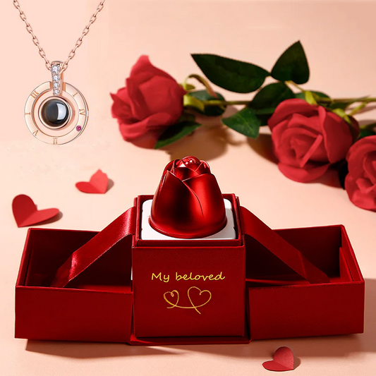 Rose Jewelry Gift Box Necklace