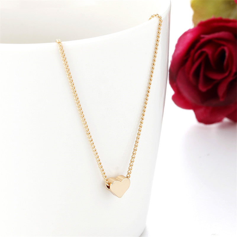 Gold Color Double-sided Love Pendant Necklace